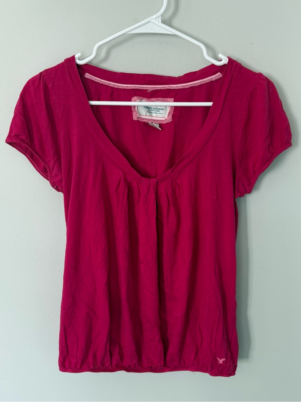 Vintage Y2K American Eagle Pink Babydoll Top